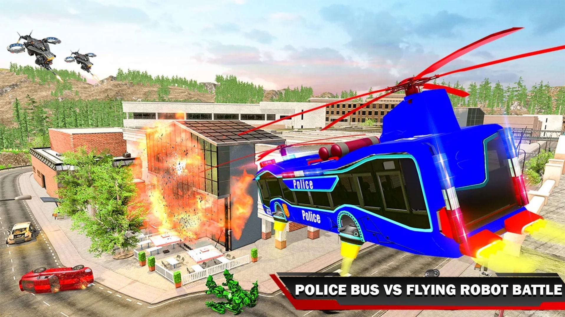 飞行巴士机甲战士(Flying Police Bus)v3.0.1